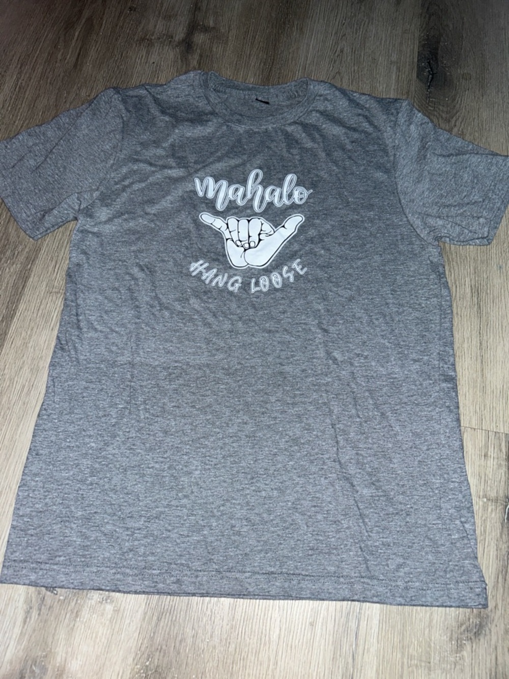 Mahalo Hang Loose Graphic Hawaii Tee - Gray